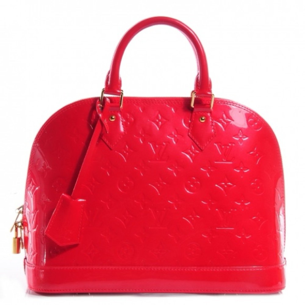 Louis Vuitton Alma Handbag PM Red (Rouge Grenadine) Leather